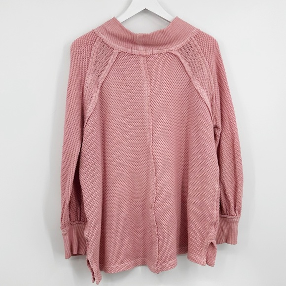 Free People She’s A Keeper Oversized Pink Blouse Tunic Size Extra Small Boho - Picture 9 of 9